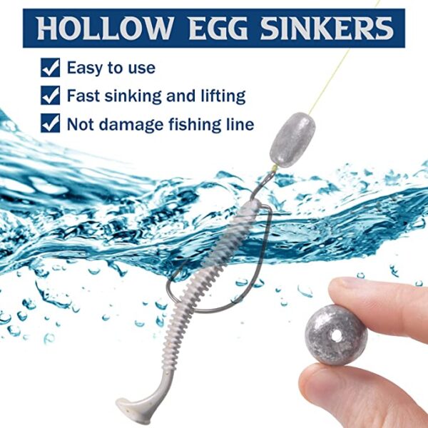 Fishing hollow egg sinkers